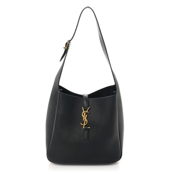 SAINT LAURENT Smooth Calfskin Small Le 5 A 7 Soft Hobo Black