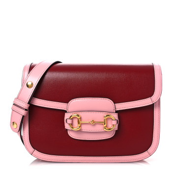 GUCCI Azalea Calfskin Horsebit 1955 Shoulder Bag New Cherry Red Wild Rose