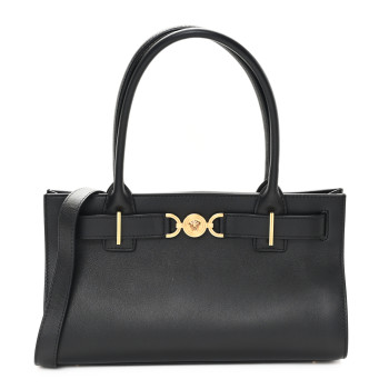 VERSACE Calfskin Medusa '95 Tote Bag Black