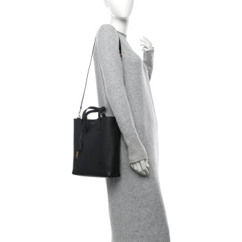 SAINT LAURENT Calfskin Toy Shopping Tote Black