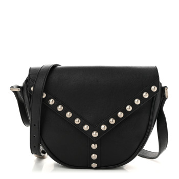 SAINT LAURENT Calfskin Y Studs Crossbody Bag Black