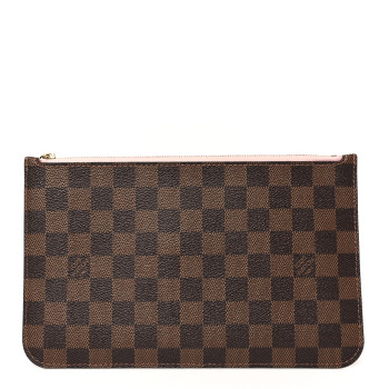 LOUIS VUITTON Damier Ebene Neverfull MM GM Pochette Rose Ballerine