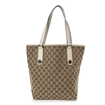 GUCCI Monogram Charmy Tote Off White
