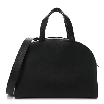THE ROW Grained Calfskin Bowling Bag Two Black