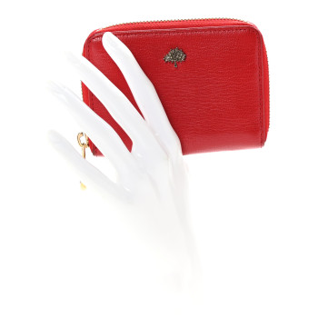 MULBERRY Small Classic Grain Compact Zip Wallet Red