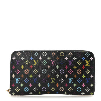 LOUIS VUITTON Monogram Multicolor Zippy Wallet Black Violet