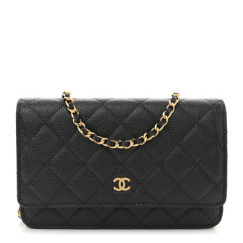 CHANEL Caviar Quilted Wallet On Chain WOC Black