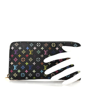 LOUIS VUITTON Monogram Multicolor Zippy Wallet Black Violet
