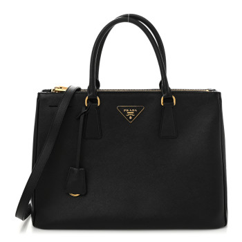 PRADA Saffiano Lux Large Galleria Double Zip Tote Black