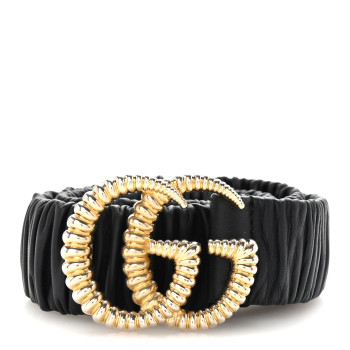 GUCCI Calfskin Elastic Torchon Double G 40mm Belt 95 38 Black
