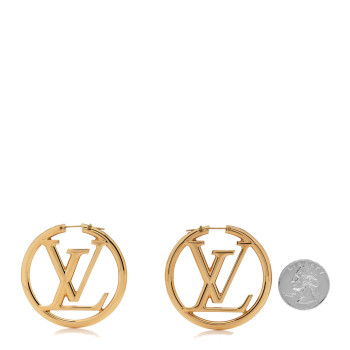 LOUIS VUITTON Metal Louise Hoop Earrings Gold