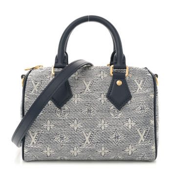 LOUIS VUITTON Monoglam Speedy Bandouliere 20 Blue