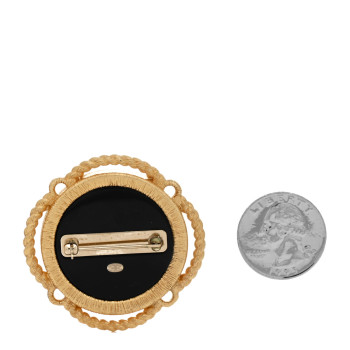 CHANEL Metal Resin Glitter Sailor Brooch Gold Red White Black