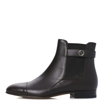 GUCCI Calfskin Mens Blondie Chelsea Ankle Boots 10 Cocoa