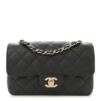 CHANEL Caviar Quilted Mini Rectangular Flap Black