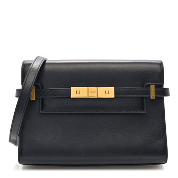 SAINT LAURENT Smooth Calfskin Small Manhattan Shoulder Bag Black
