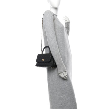CHANEL Caviar Quilted Mini Coco Handle Flap Black