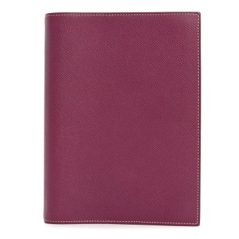 HERMES Epsom Bi-Color Globe Trotter Agenda Cover GM  Tosca Rose Tyrien