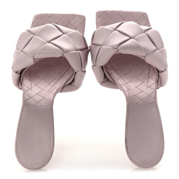 BOTTEGA VENETA Nappa Maxi Intrecciato Lido 90mm Mule Sandals 40 Magnolia