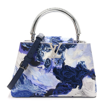 LOUIS VUITTON X DONNA HUANCA Taurillon Fabric Arty Capucines MM Blue Multicolor