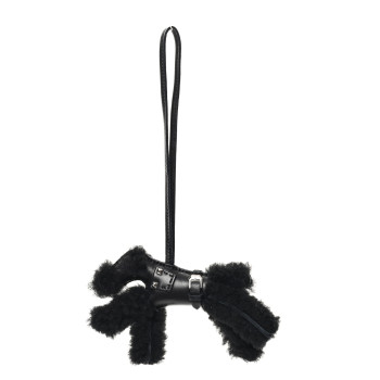 HERMES Milo Lambskin Shearling Budy Punk Charm Black