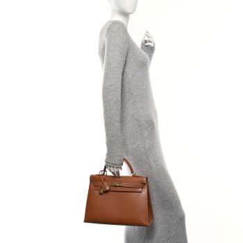 HERMES Courchevel Kelly Sellier 32 Gold