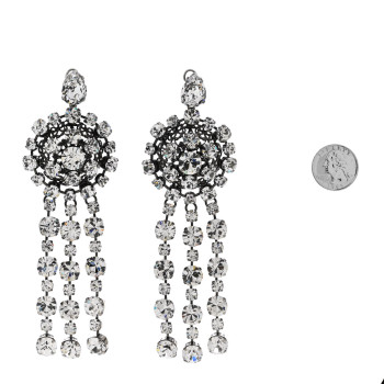 GUCCI Metal Crystal Drop Earrings