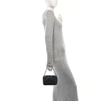 ALEXANDER WANG Mesh Crystal Rhinestone Mini Heiress Pouch Navy