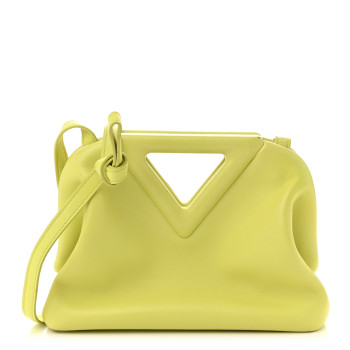 BOTTEGA VENETA Calfskin Small The Point Triangle Bag Seagrass