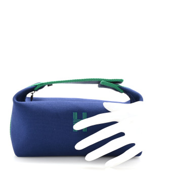 HERMES Canvas Small Bride-A-Brac Pouch Marine
