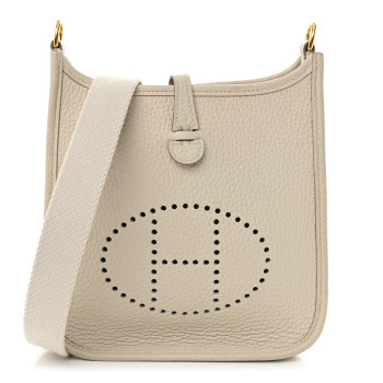 HERMES Taurillon Clemence Amazone Evelyne TPM Nata Craie