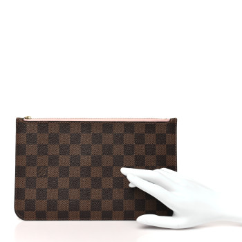 LOUIS VUITTON Damier Ebene Neverfull MM GM Pochette Rose Ballerine