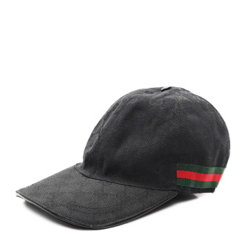 GUCCI Monogram Web Baseball Hat M Black