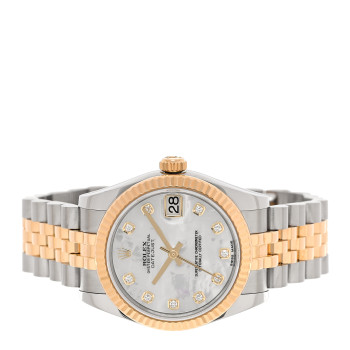 ROLEX Stainless Steel 18K Yellow Gold Diamond Mother of Pearl 31mm Oyster Perpetual Datejust Watch 178273