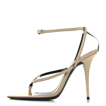 SAINT LAURENT Calfskin Nadja 105 Ankle Strap Sandals 36 Trench