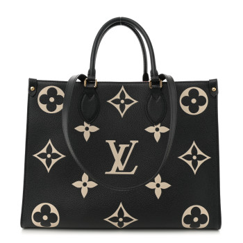 LOUIS VUITTON Empreinte Monogram Giant Onthego MM Black Beige