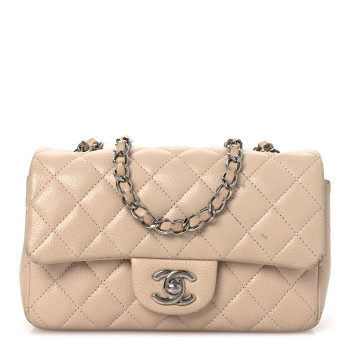 CHANEL Caviar Quilted Mini Rectangular Flap Light Pink