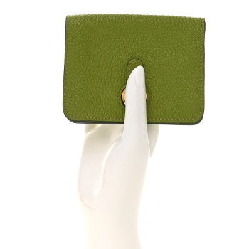 HERMES Togo Dogon Card Case Vert Anis