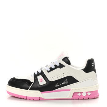 LOUIS VUITTON Calfskin LV Trainer Maxi Sneakers 38 Black Pink