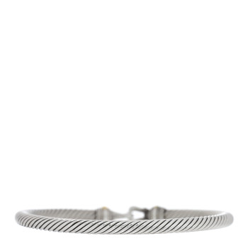 DAVID YURMAN Sterling Silver 18K Yellow Gold 4mm Cable Classic Buckle Bracelet
