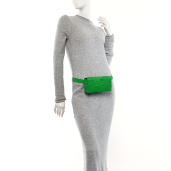 BOTTEGA VENETA Nappa Maxi Intreccio Mini Belt Cassette Bag Parakeet