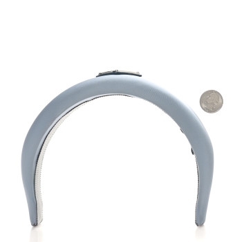 PRADA Re-Nylon Triangle Logo Headband Fiordaliso