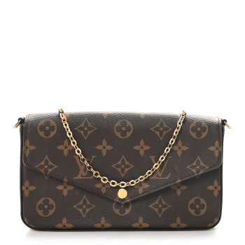 LOUIS VUITTON Monogram Pochette Felicie Chain Wallet Fuchsia