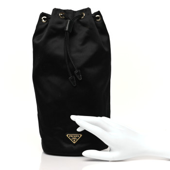 PRADA Nylon Vela Drawstring Pouch Black