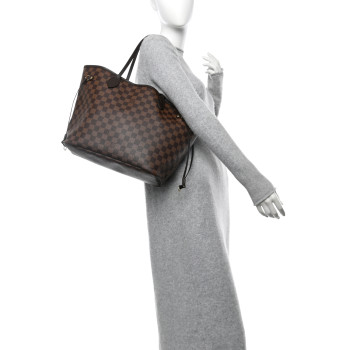 LOUIS VUITTON Damier Ebene Neo Neverfull MM Rose Ballerine