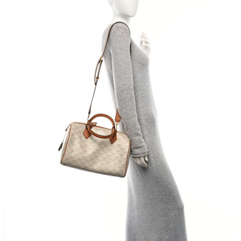 MCM Lauretos Nappa Medium Ella Boston Bag Oatmeal