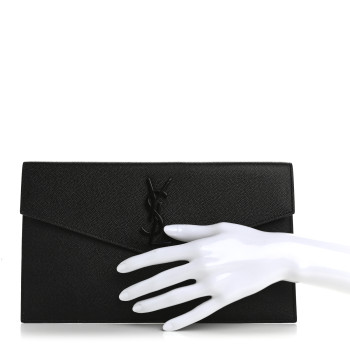 SAINT LAURENT Grain De Poudre Uptown Pouch Black