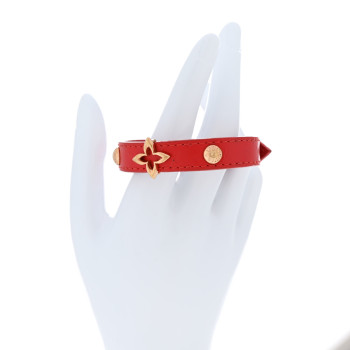 LOUIS VUITTON Vernis Blooming Bracelet 17 Red