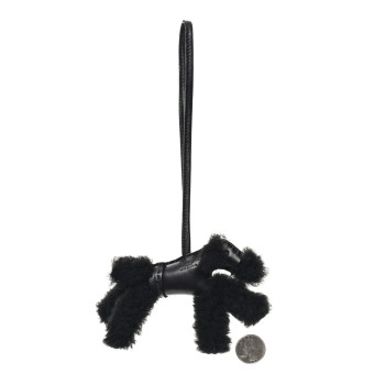 HERMES Milo Lambskin Shearling Budy Punk Charm Black