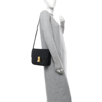 CELINE Box Calfskin Medium Classic Box Flap Bag Black